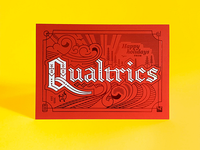 Qualtrics Christmas Card blackletter calligraphy christmas