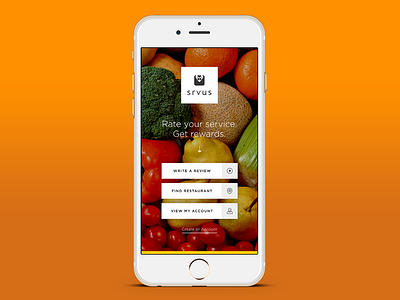 SRVUS Home Screen mobile orange rate responsive review rewards service ui user experience user interface ux