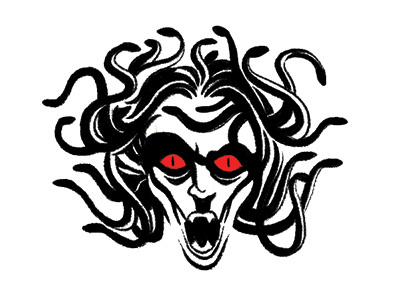 The Gorgon's Head art code design horror illustration interactive monster mythology