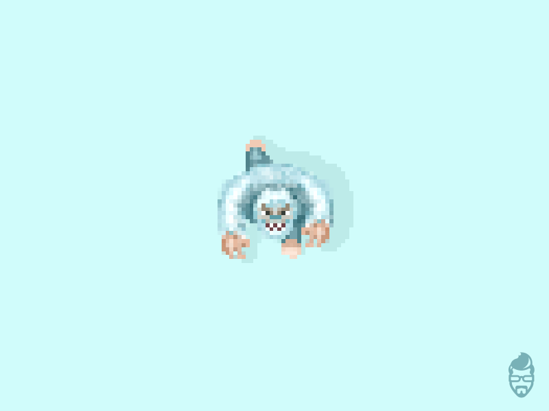 Yeti Runner 8 bit animation asset big foot cycle game pixel art run yet