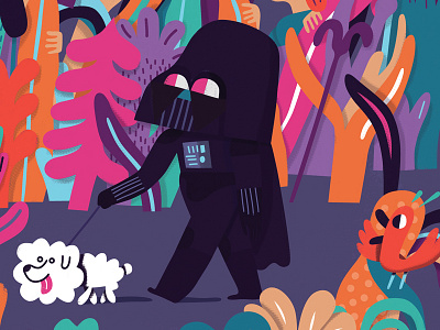 Darthvader bird darthvader diegomarmolejo dog drawing flat illustration marmolejo starwars texture vader