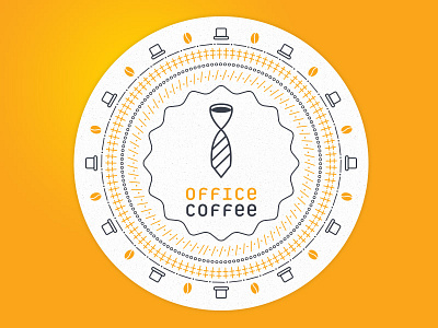 Office Coffe Logo badge branding circle coffee logo tie type