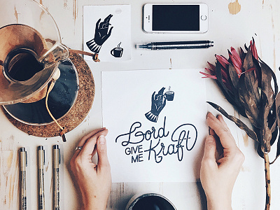 Lord give me Kraft brand calligraphy hand hand lettering handlettered illustration illustrator lettering monochrome