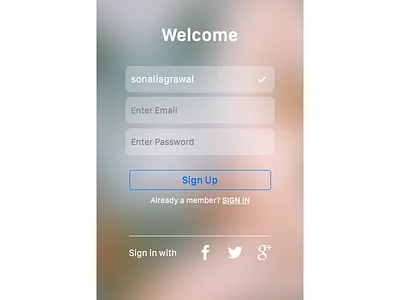 Daily UI Day #001 - Sign Up 001 app challenge dailyui mobile signup sketch ui ux