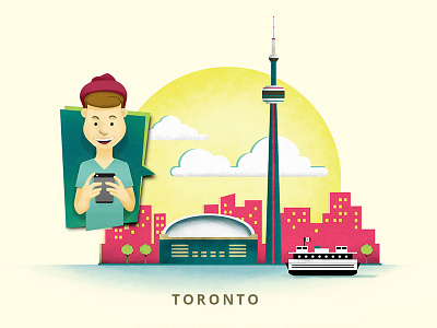 T.O. city design illustration photoshop skyline texture toronto