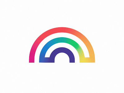 RNBW icon logo monoweight rainbow single line thick line