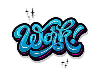 work art hand lettering logo print sketch type