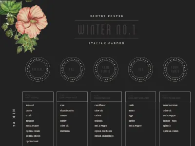 BlissHaus Winter Poster badge branding floral identity design layout poster design print design type typography