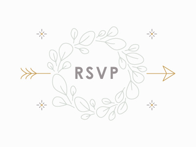 RSVP arrow invite leaves monoweight rsvp wreath