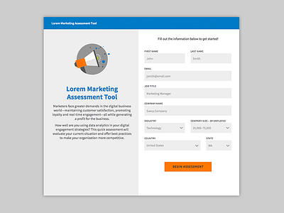 Welcome screen bootstrap desktop flat form interface landing quiz responsive ui web design