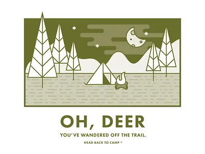 Wanderer 404 error fire flat future line moon tent trail tree web website