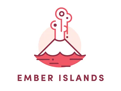 Ember Islands ember explosion island lava logo ocean smoke volcano