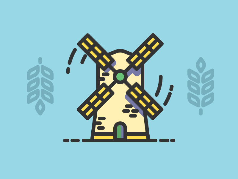 Bakery bakery creativemarket icon illustration wheat windmill