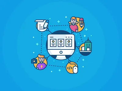 Manage Freelancers application character company designer developer freelancer icon illustration kalo mac photographer writer