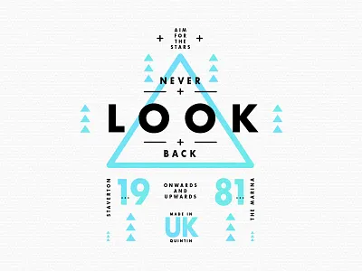 Never look back design layout minimal portfolio quote studio type