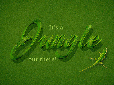 3D Photoshop Text Style 3d 3d text effect green insignia jungle oldschool pool retro text style typography vintage