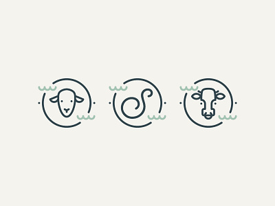 Seaview badges badge beef bull cattle cow icon illustration mark retro sheep vintage