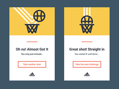 Success and fail cards 011 basketball dailyui fail illustrator miss shot success