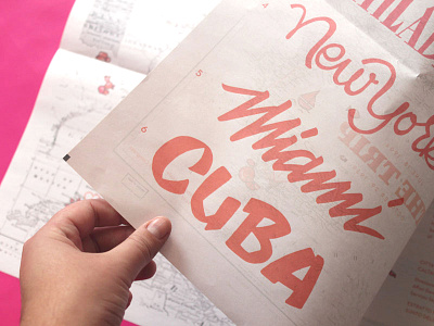 From Love pt. 2 brush lettering cuba hand drawn miami new york newspaper sketch travel typography