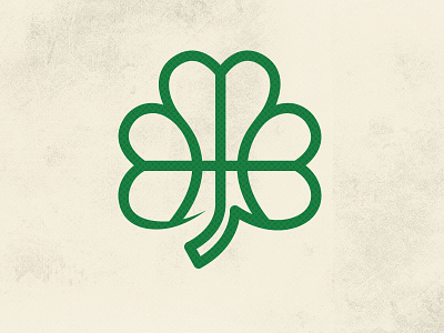 Shamrock-ball icon illustration lettering linework logo oneline retro sport thicklines vector vintage