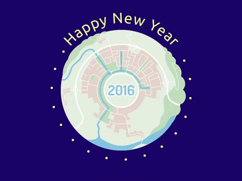 SVG Happy New Year animation greensock gsap map svg