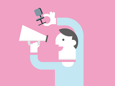 How to market chairs or something... chairs character flat icon illustration illustrator marketing megaphone simple vector
