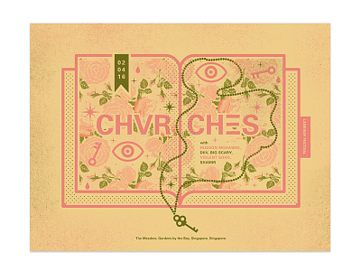 Chvrches book chvrches flowers illustration key love pink poster