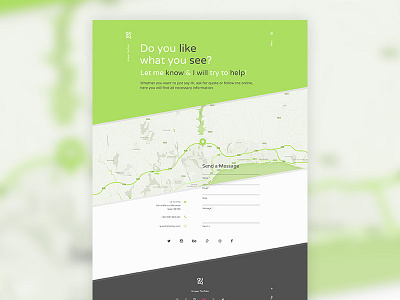 Qusq - Contact page contact flat form header logo map tagline