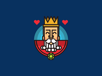 King of Hearts beard crown happy heart king