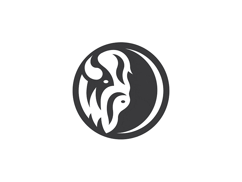 Soul Buffalo Process animal bison brand branding buffalo circle gif graphic logo mark moon process