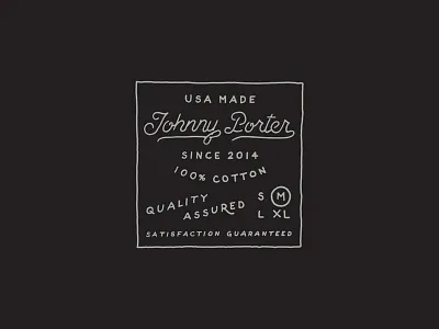 Johnny Porter T-Shirt Label branding hand drawn hand lettering label lettering type typography