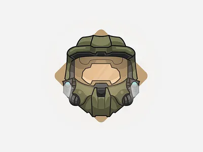 MASTER CHIEF halo helmet illustration vector