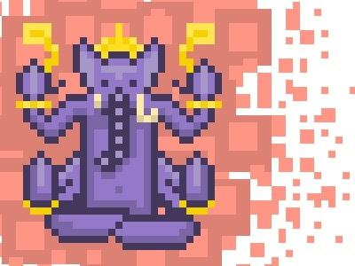 Pixel Ganesha doodle elephant ganesha pixel