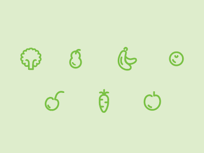 Fruits n Veggies cute fruit icons veggies