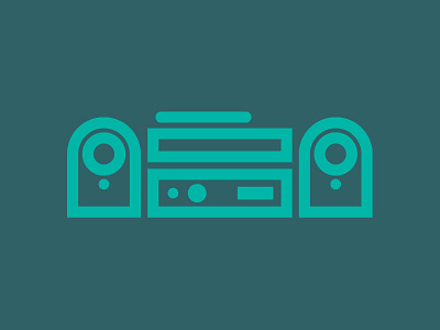 Hi Fi blue flat illustration music