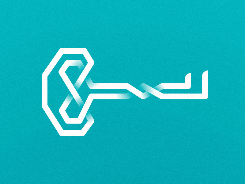 Celtic Key Icon celtic icon key knot lock logo minimal path teal unlock vector