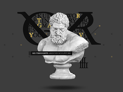 Six Thoughts Around Sculpture 1 3d antiqua fashion font graphic design greek model sculpture typography