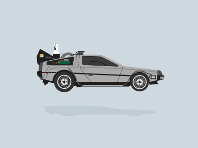 Delorean Time Machine 80s back to the future car delorean future illustration series simple time machine vector