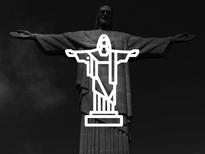 Rio De Janeiro !! Cristo De Corcovado !! black building creative cristo de corcovado illustration landmark line palace rio de janeiro vector