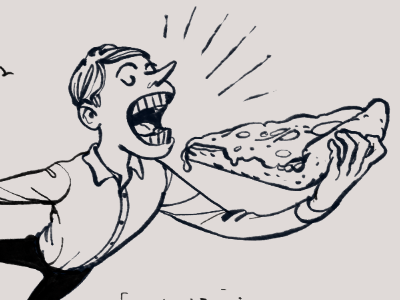 Pizza brushes cartoon comics drawing illustration inking photoshop pizza