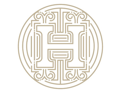 H alphabet capital champagne circle cream curve h letters line tan type typography