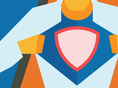 Superhero reveal clean flat illustration superhero