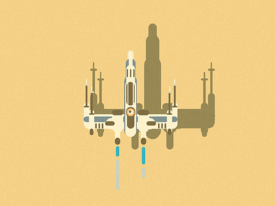 Afternoon flight over Jakku illustration jakku star wars x wing fighter