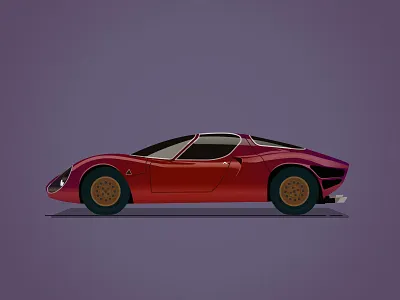 33 Stradale alfa car futuristic racing red retro romeo