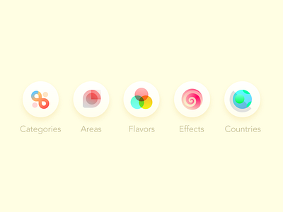 Some icons abstract gradient icons light