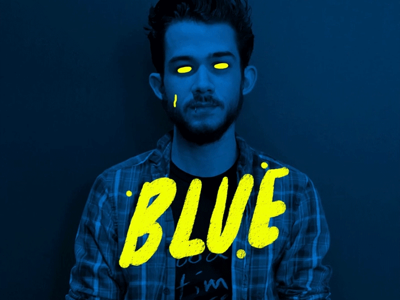 Blue animation handdrawn lettering motion graphics typography