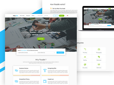" Fiksable " home service website are coming live soon coming live soon fiksable flat design home service minimal design website