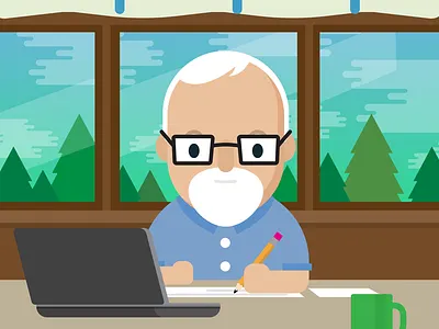 Writer character illustration vector