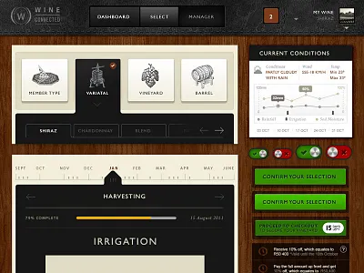 WineConnected - Wine Making Application application dashboard design interface wine