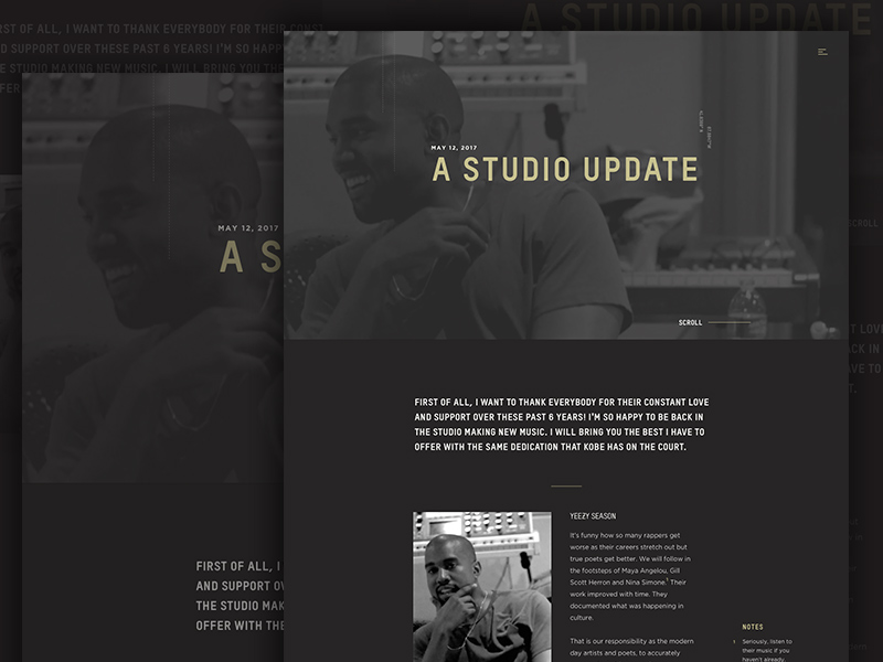 Yeezy Blog Post blog design kanye layout season szn west yeezy yzy